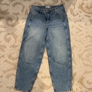 Abercrombie Kids High Rise Barrel Jean